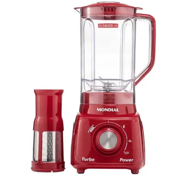 Liquidificador Mondial Turbo Power L-99-FR 550 watts 2.2 Litros 3 Velocidades + Pulsar 220V ~ 50 60 Hz - Vermelho