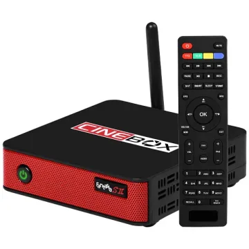Receptor FTA Cinebox Fantasia S II com Wi-Fi - Preto Vermelho