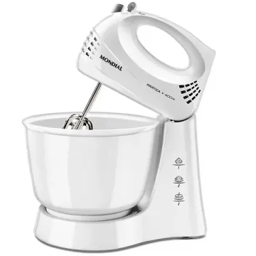 Batedeira Mondial Pratica B-44-W 3 Velocidade + Turbo 400 watts 220V ~ 50 60 Hz - Branca