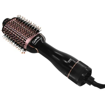Escova Elétrica Quanta QTES6000N Style&Glamour 2 in 1 com 1.300 watts Bivolt - Preta Rose Gold