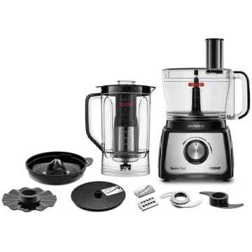 Multiprocessador Mondial Turbo Chef MPN-01-BF 9 em 1 + Liquidificador + Espremedor 220V ~ 50 60 Hz - Preto Prata