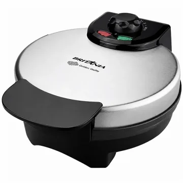 Máquina para Waffles Britânia Golden Waffle 850 watts 220V ~ 50 60 Hz - Prata Preta