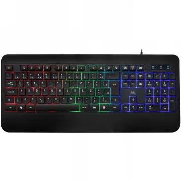 Teclado Mtek KB-7701LR Português USB com Backlight Rainbow - Preto