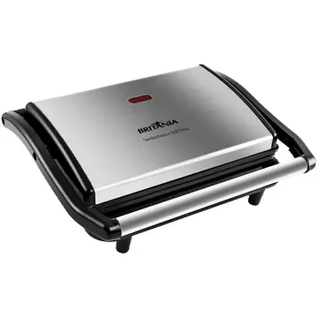 Sanduicheira e Grill Britânia Press BGR27I 850 watts 220V ~ 50 60 Hz - Prata Preta