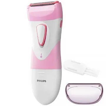 Depilador Philips SatinShave Essential HP6306 00 a Pilha - Branco Rosa