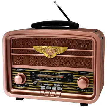Rádio Portátil MegaStar RX939BT a Pilha - Rosa Marrom