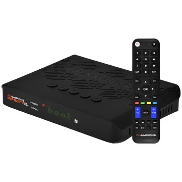Receptor FTA Champions Infinity GX Pro 4K Ultra HD com Wi-Fi - Preto