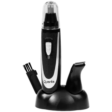 Depilador Nasal Quanta QTCET21 com Lâminas de Aço Inoxidável a Pilha - Preto Prata