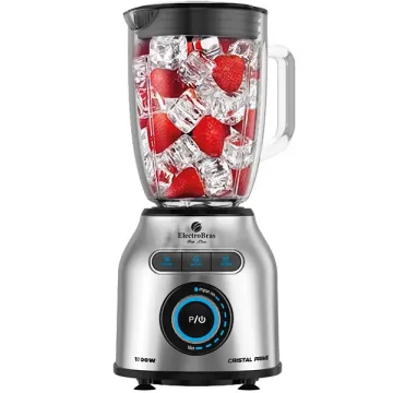 Liquidificador ElectroBras Cristal Prime EBL-10 1.200 watts 1.8 Litros 8 Velocidades + Pulsar 220 - 240V ~ 50 60Hz - Preto Prata