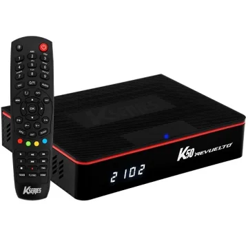 Receptor FTA Audisat K50 Revuelto Full HD com Wi-Fi - Preto Vermelho (1 Ano de Garantia)