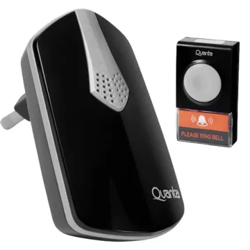 Campainha Sem Fio Quanta QTCWE05i Bivolt - Preta Prata