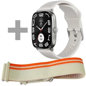 Relógio Haylou RS5 LS19 com Bluetooth - Prata Branco + Pulseira