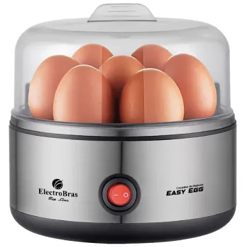 Máquina para Cozinhar Ovos ElectroBras Easy Egg EBEG-07 380 watts para até 7 Ovos 220 - 240V ~ 50 60 Hz - Prata Preta