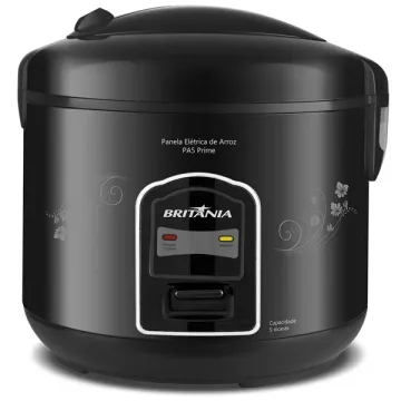 Panela Elétrica de Arroz Britânia PA5 Prime 400 watts para 5 Xícaras 220V ~ 50 60 Hz - Preta