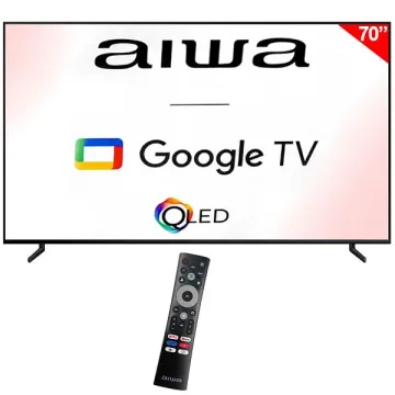 Smart TV QLED 70" Aiwa AW70B4QFG  4K Ultra HD Google TV Wi-Fi Bluetooth com Conversor Digital