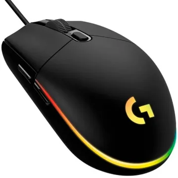 Mouse Gaming Logitech G203 USB até 8.000 DPI com Backlight RGB - Preto