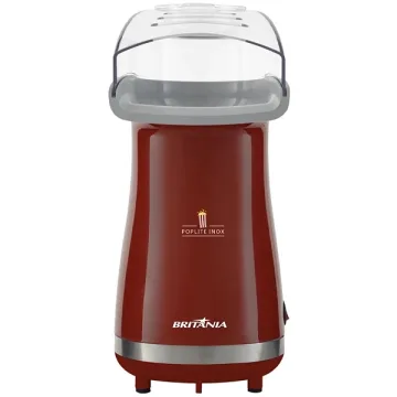 Pipoqueira Elétrica Britânia Poplite Inox BPI01VI 1.200 watts 220V ~ 50 60 Hz - Vermelho