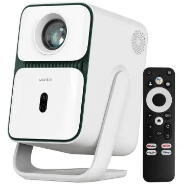 Projetor Wanbo T2 Ultra WPD24 de 500 ANSI Lúmens com HDMI e USB Bivolt - Glacier White
