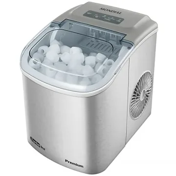 Máquina de Gelo Mondial Turbo Ice Premium MG-12-GI 127 V ~ 60Hz - Prata Cinza