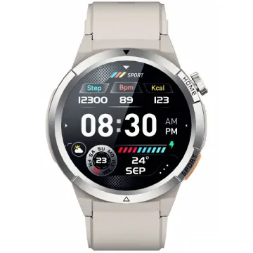 Relógio QCY Active GX WA24S12A com Bluetooth - Prata Bege