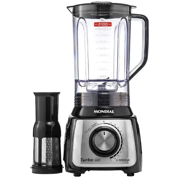 Liquidificador Mondial L-1200 Bi Turbo 1.200 watts 3 Litros 12 Velocidades + Pulsar 127V ~ 60Hz - Preto Prata