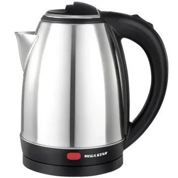 Jarra Elétrica MegaStar TM9505 1.100 watts 1.8 Litros 110V ~ 60Hz - Prata Preta