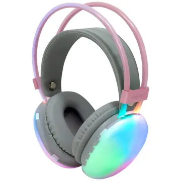 Fone de Ouvido Sem Fio Satellite AE-9076 Pure Bass - Rosa Claro Cinza