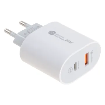 Adaptador de Tomada  MOX MO-C22 USB USB-C de 20 watts - Branco