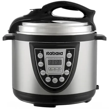 Panela de Pressão Elétrica Itatiaia PPMID2002 900 watts 5 Litros 220V ~ 50 60 Hz - Prata Preta