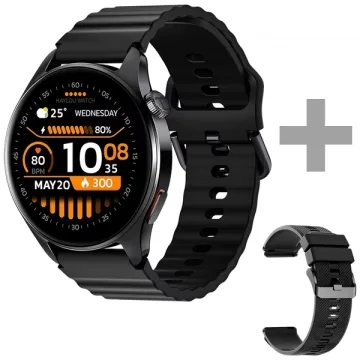 Relógio Haylou Watch 4S HF012 com GPS Bluetooth - Preto + Pulseira