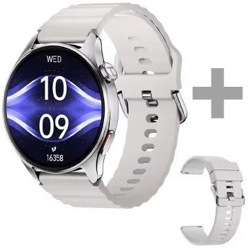Relógio Haylou Watch 4S HF012 com GPS Bluetooth - Prata  Bege + Pulseira