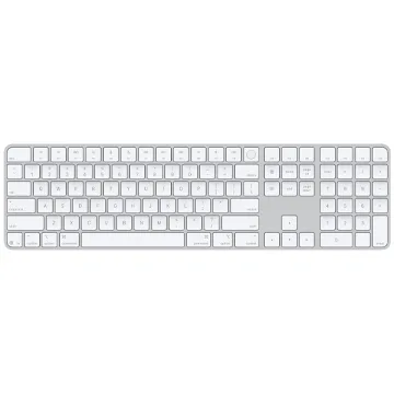 Teclado Sem Fio Apple Magic Keyboard with Touch ID and Numeric Keypad A3119 MXK73LL Inglês com Bluetooth - Branco