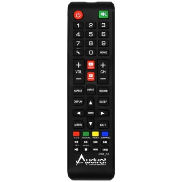 Controle Remoto TV Audisat de 32" 42" 43" 55" 65" 75" 85" (2025 2026) - Preto