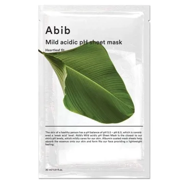 Máscara Facial Abib Mild Acidic pH Sheet Mask Heartleaf Fit - 10 Unidades