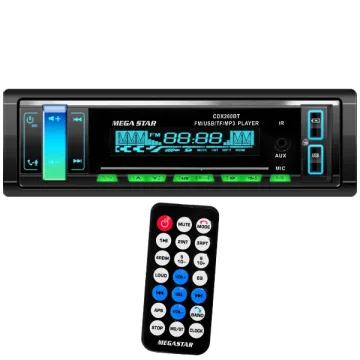Toca Rádio MegaStar CDX260BT 4 de 65 watts com Bluetooth USB Radio FM - Preto
