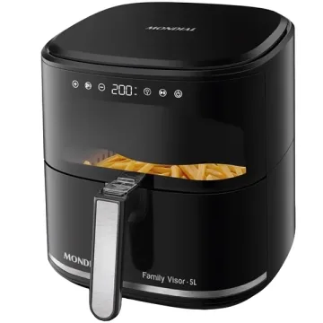 Fritadeira Elétrica Mondial Family Visor AF-50-DV 2.000 watts 5 Litros 220V ~ 50 60 Hz - Preta Prata