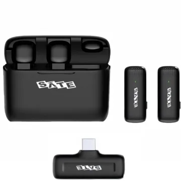 Microfone Sem Fio para Smartphone Satellite A-MK241 com USB-C - Preto