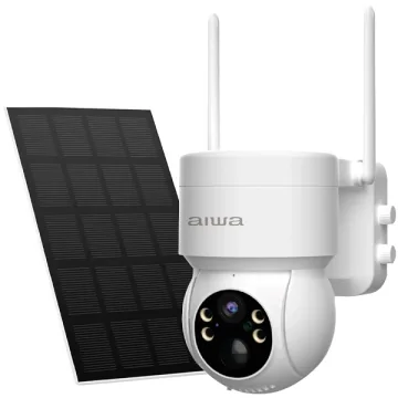 Câmera IP Aiwa AWCTO43 HD com Painel Solar Wi-Fi - Branca