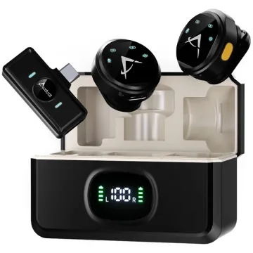 Microfone Sem Fio para Smartphone Audisat X VLOG com USB-C - Preto (3 Meses de Garantia)