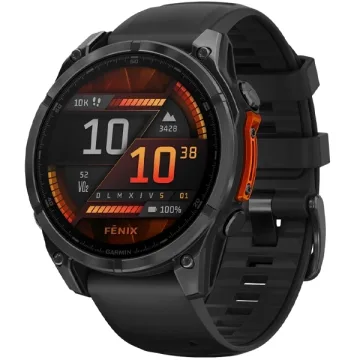 Relógio Garmin Fenix 8 AMOLED 010-02904 47 mm com GPS Wi-Fi - Cinza Preto