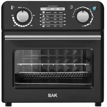 Fritadeira Elétrica BAK Air Fryer Oven BK-AO10L-220 1.000 watts 10 Litros 220 ~ 50 60 Hz - Preta Prata