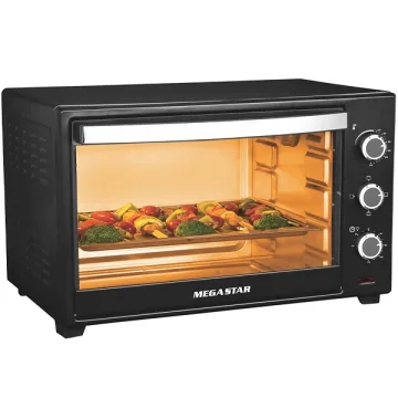 Forno Elétrico MegaStar HA602 de 60 Litros 220V ~ 50Hz - Preto Prata