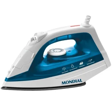 Ferro a Vapor Mondial F-32 de 1.200 watts Antiaderente + Spray 127V ~ 60Hz - Azul Branco