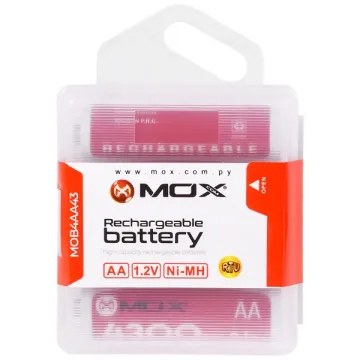 Pilha Recarregável AA MOX MOB4AA43 de 4.300 mAh 1.2V - 4 Unidades