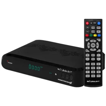 Receptor FTA Globalsat GS-240 Pro Max S com Wi-Fi - Preto