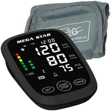 Aparelho de Pressão Digital para Braço MegaStar HT568G Tela LCD - Preto