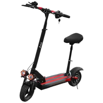 Patinete Elétrico Audisat M4 350 watts Rodas de 10" até 32 km h Capacidade 120 Kg Autonomia 25 km - Preto Vermelho (1 Mês de Garantia)