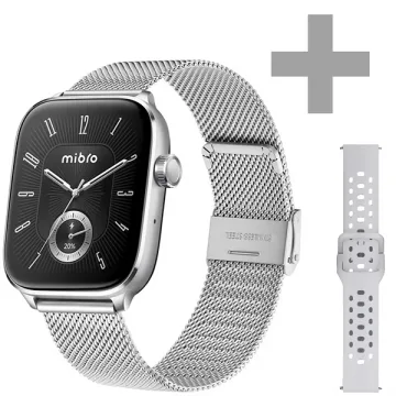 Relógio Mibro Fit XPAW027 com GPS Bluetooth - Prata + Pulseira
