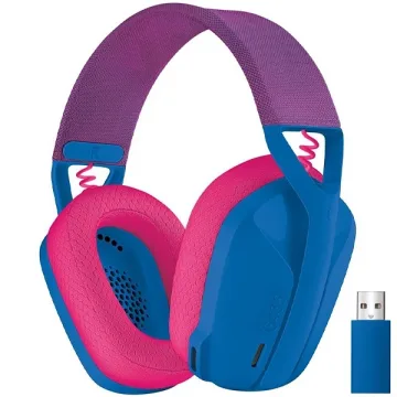 Headset Gaming Sem Fio Logitech G435 com USB para PC PS4 PS5 Nintendo Switch Roxo Azul