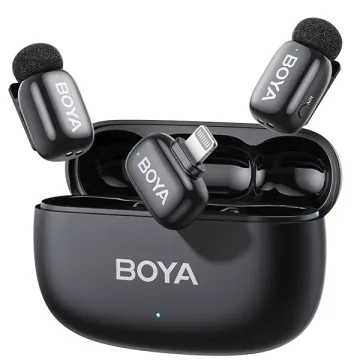 Microfone Sem Fio para Smartphone Boya Mini 2-03 com Lightning - Preto